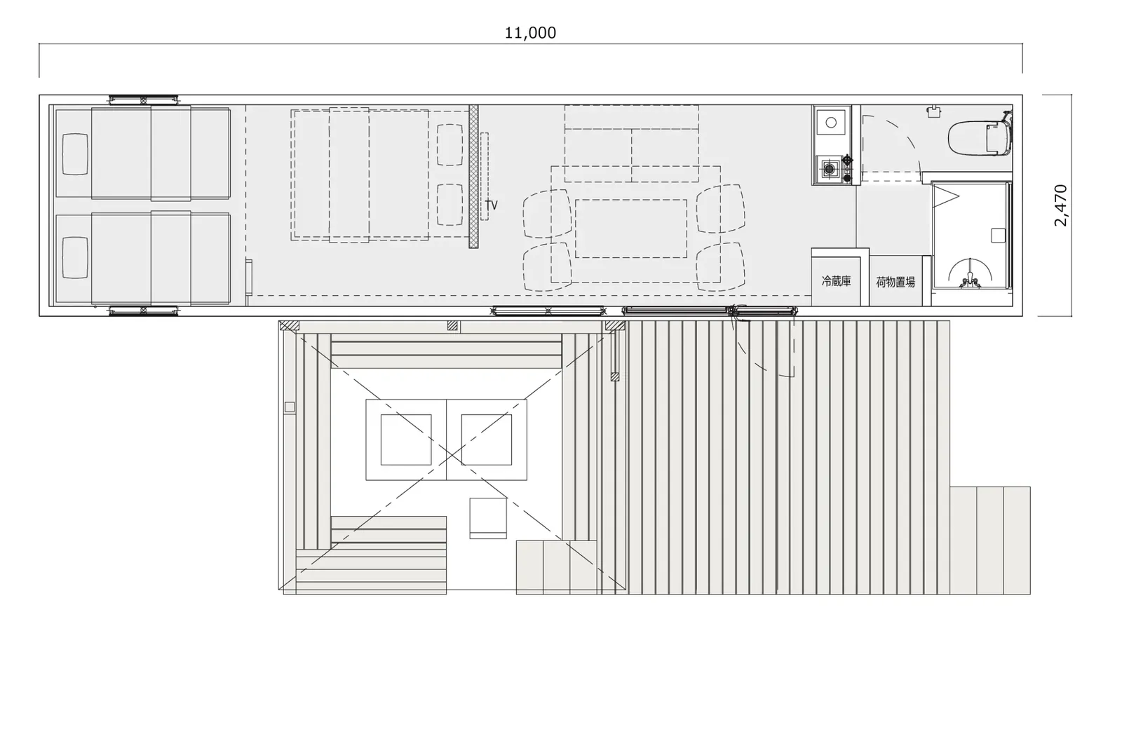 GLANSTELLA CABIN 間取り